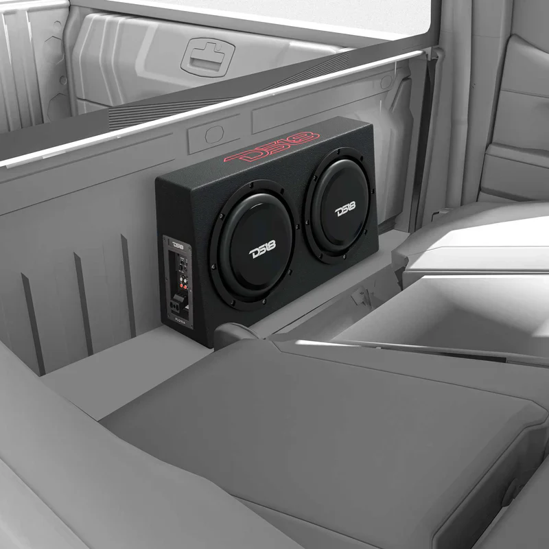 PU210A 10" Active Subwoofer Shallow Enclosure with 10" Passive Subwoofer For Pickup Trucks - Image 2