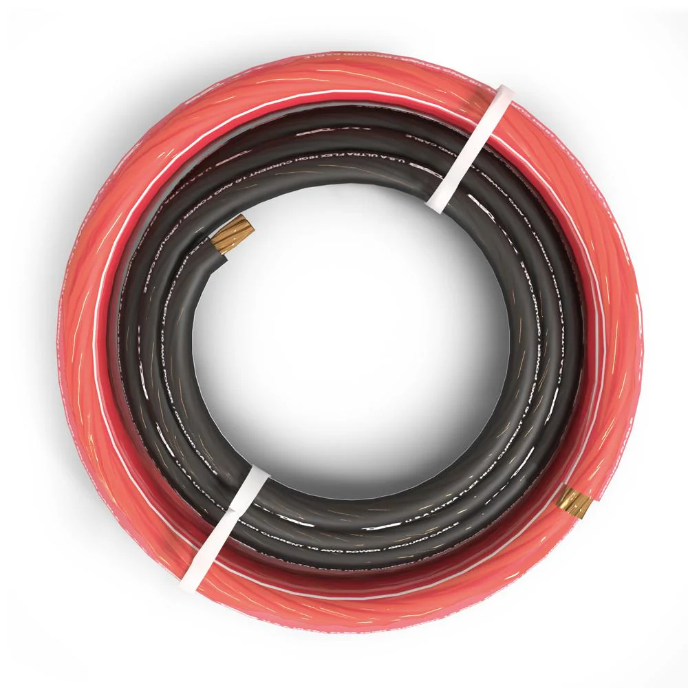 PW-1/0GA-5BK/20RD 0-GA Ultra Flex CCA Ground Power Cable 5 Ft Black and 20 Ft Red Kit - Image 2