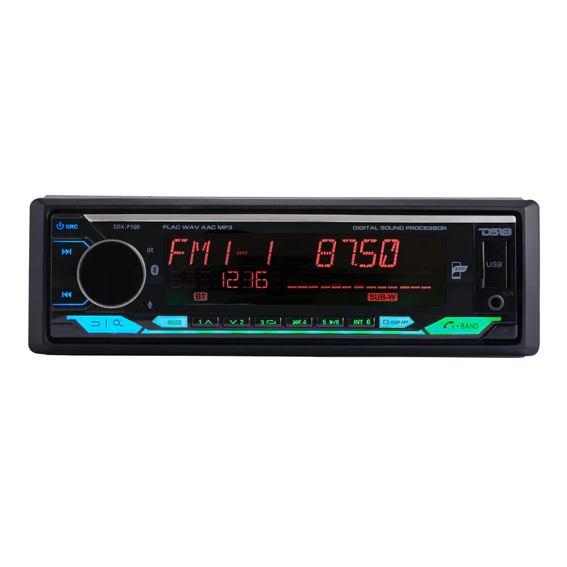 SDX-P100 Digital Media Receiver | Single Din | DSP | APP | Bluetooth Audio and Calling Head Unit | Aux Input | USB | Mechless | AM/FM Radio Receiver | 3V + 3.5V Subwoofer - Image 4