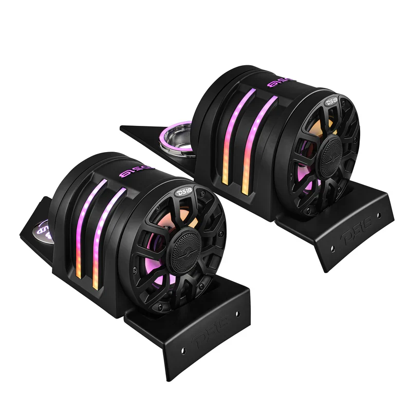 SLG-HD6LDV2 Polaris Slingshot Headrest Speaker Pods Loaded | 2 x NXL-IQ6/BK Speakers and Digital LED Lights | 2015 - Current - Image 4