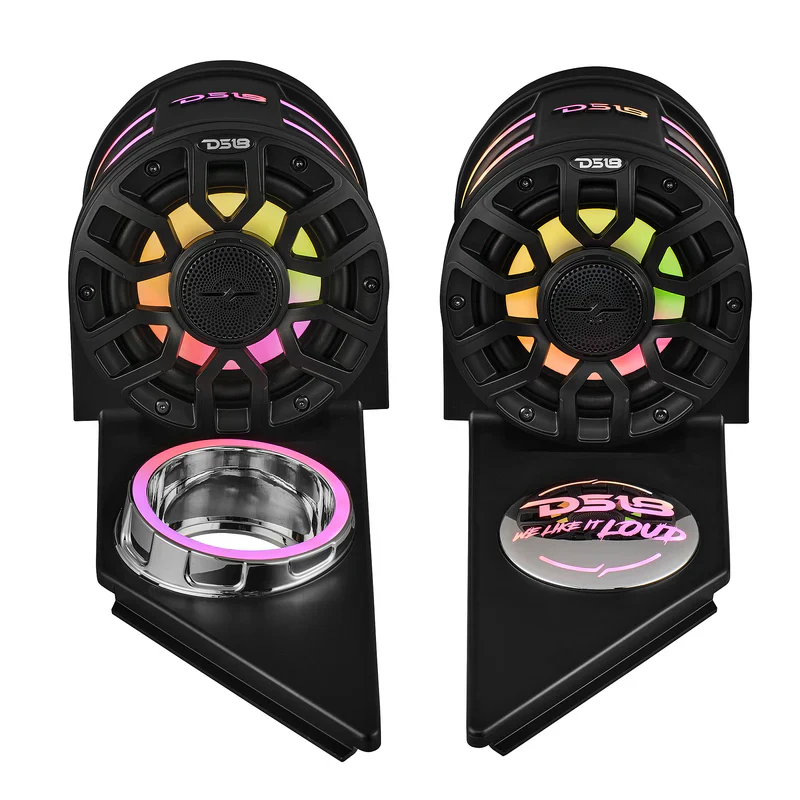 SLG-HD6LDV2 Polaris Slingshot Headrest Speaker Pods Loaded | 2 x NXL-IQ6/BK Speakers and Digital LED Lights | 2015 - Current - Image 5