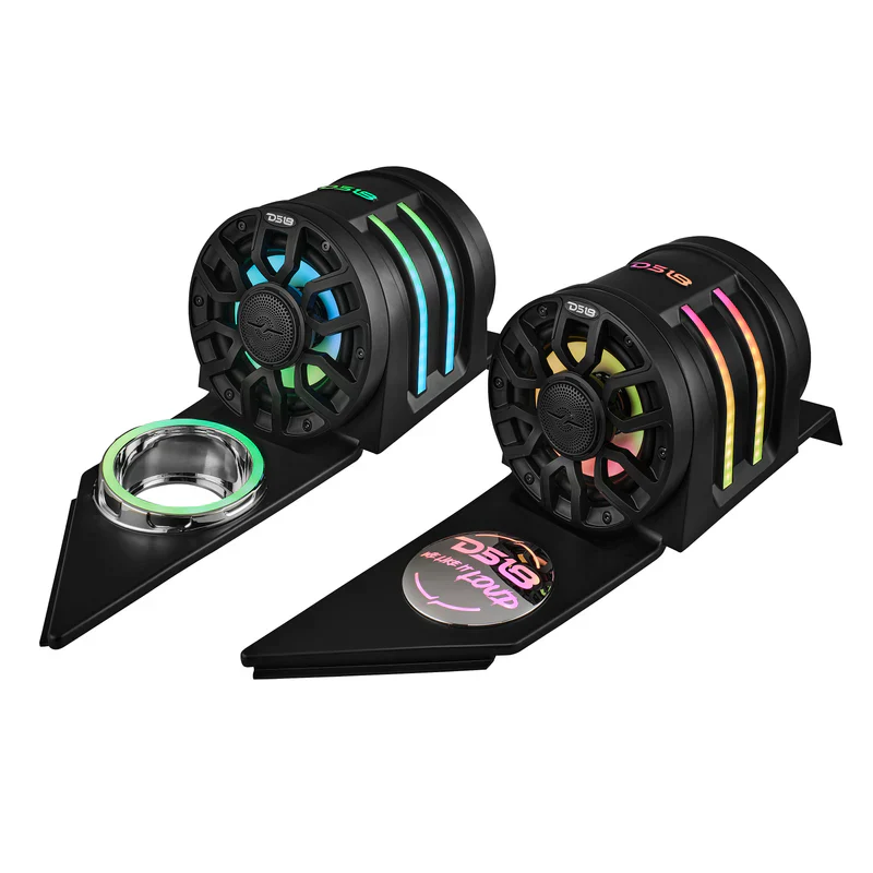 SLG-HD6LDV2 Polaris Slingshot Headrest Speaker Pods Loaded | 2 x NXL-IQ6/BK Speakers and Digital LED Lights | 2015 - Current - Image 6
