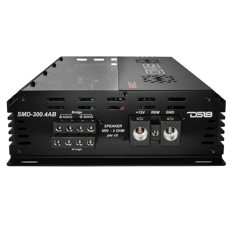 SMD-300.4AB SMD 4-Channel Class AB Amplifier with VM-1 Voltmeter and Digital LED Lights 4 x 300W at 2-Ohm - Steve Meade Designs - Image 3