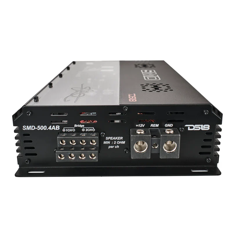 SMD-500.4AB SMD 4-Channel Class AB Amplifier with VM-1 Voltmeter and Digital LED Lights 4 x 500W at 2-Ohm - Steve Meade Designs - Image 4