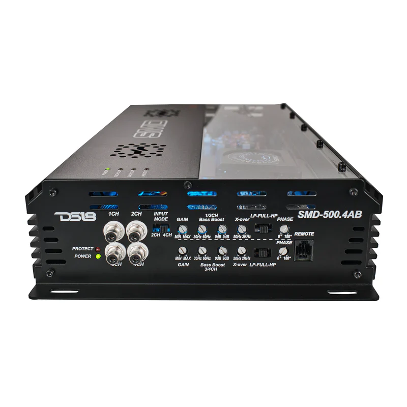 SMD-500.4AB SMD 4-Channel Class AB Amplifier with VM-1 Voltmeter and Digital LED Lights 4 x 500W at 2-Ohm - Steve Meade Designs - Image 6