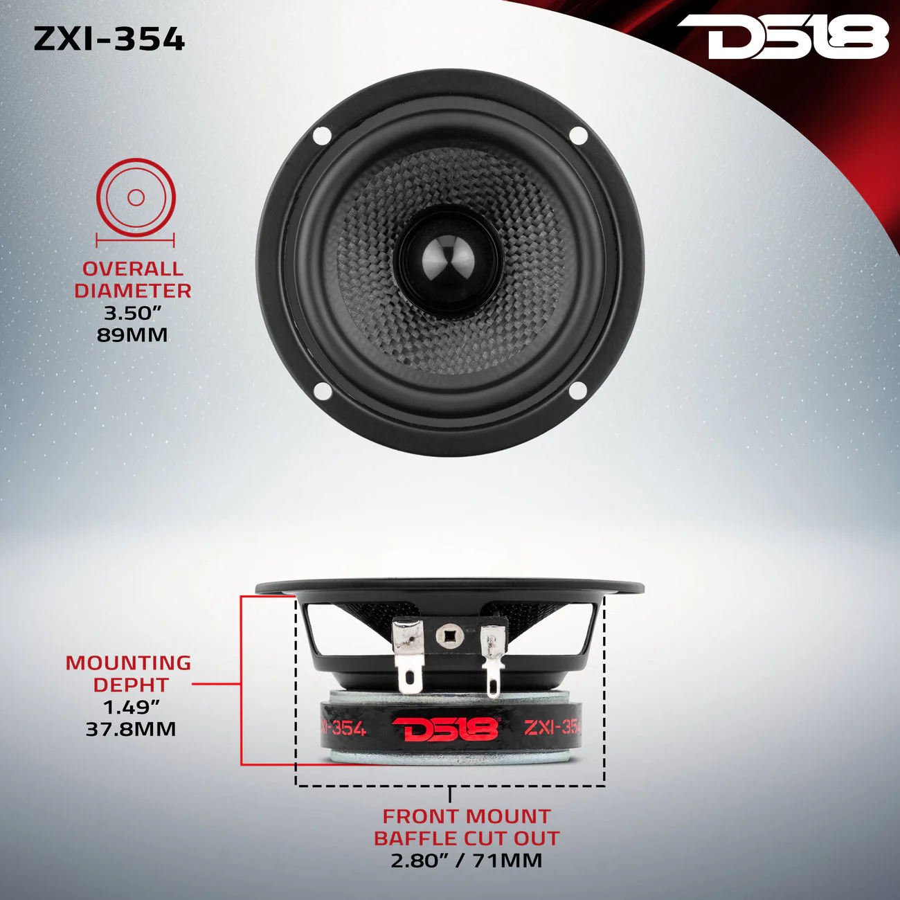 ZXI-354 Full-Range Speakers with Kevlar Cone 40 Watts Rms 4-Ohm - Image 7