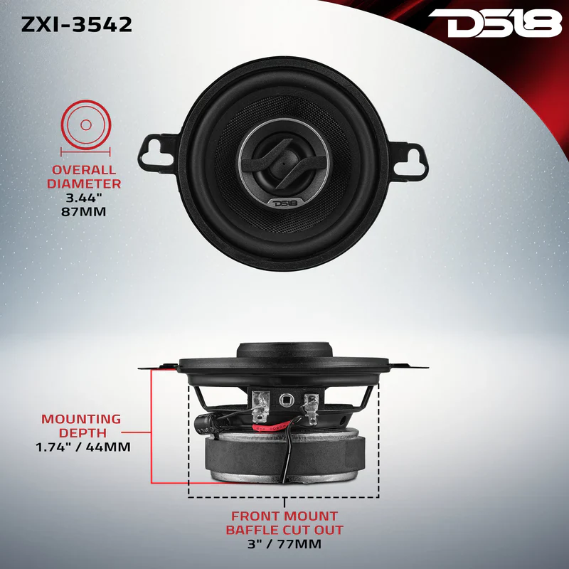 ZXI-3542 3.5” 2-Way Full-Range Coaxial Speaker 4 Ohm - Image 4