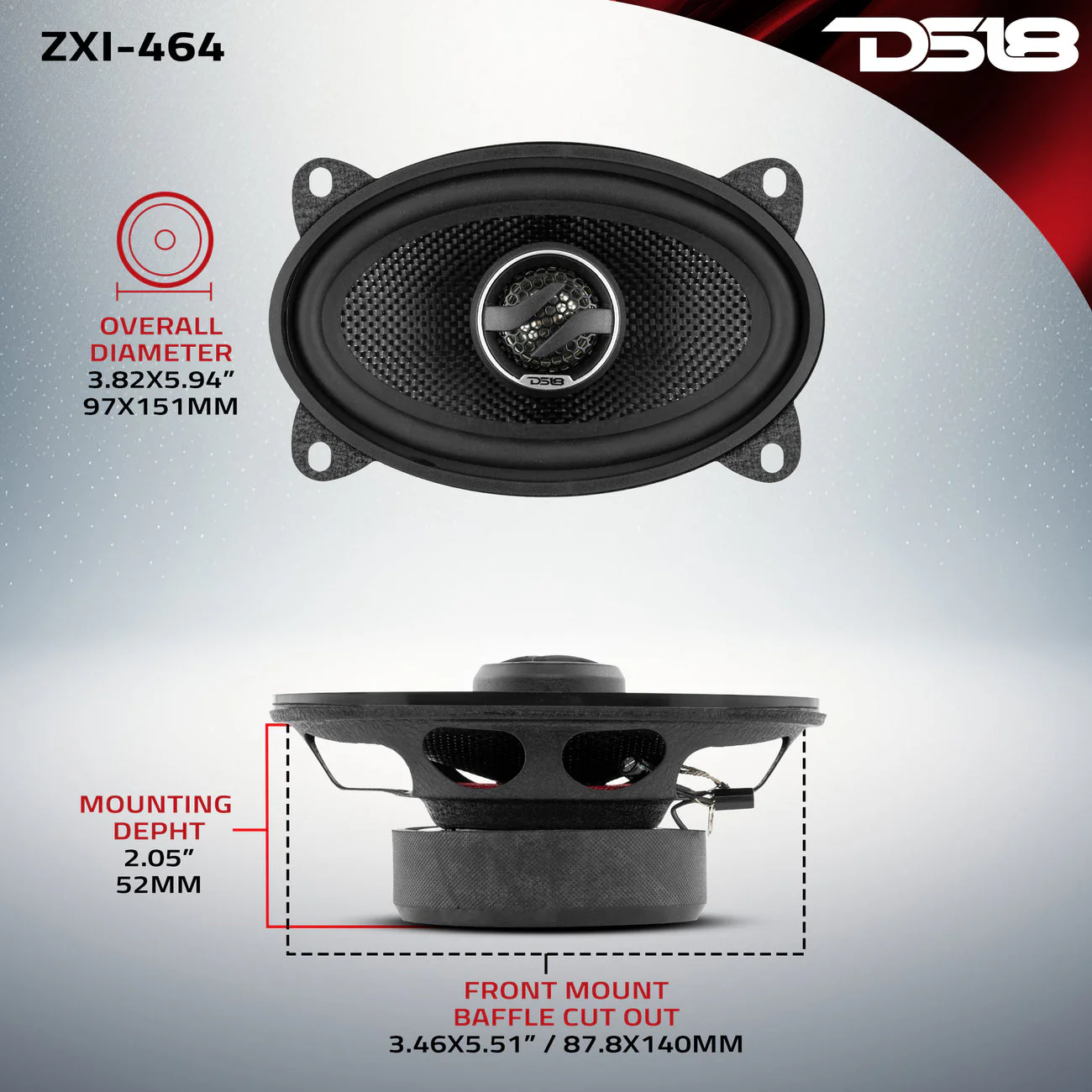 ZXI-464 2-Way Coaxial Speakers with Kevlar Cone 60 Watts Rms 4-Ohm - Image 10