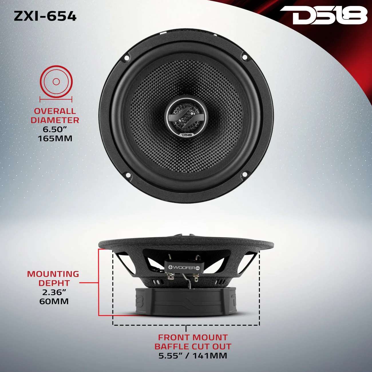 ZXI-654 2-Way Coaxial Speakers with Kevlar Cone 80 Watts Rms 4-Ohm - Image 8