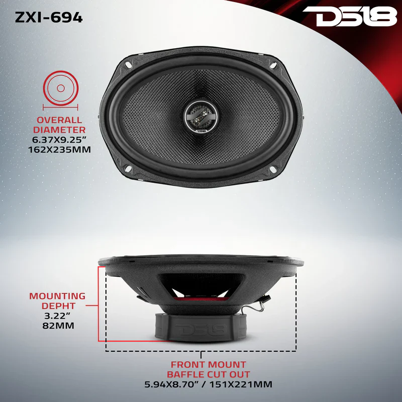 ZXI-694 6x9" 2-Way Coaxial Speakers with Kevlar Cone 120 Watts Rms 4-Ohm - Image 7